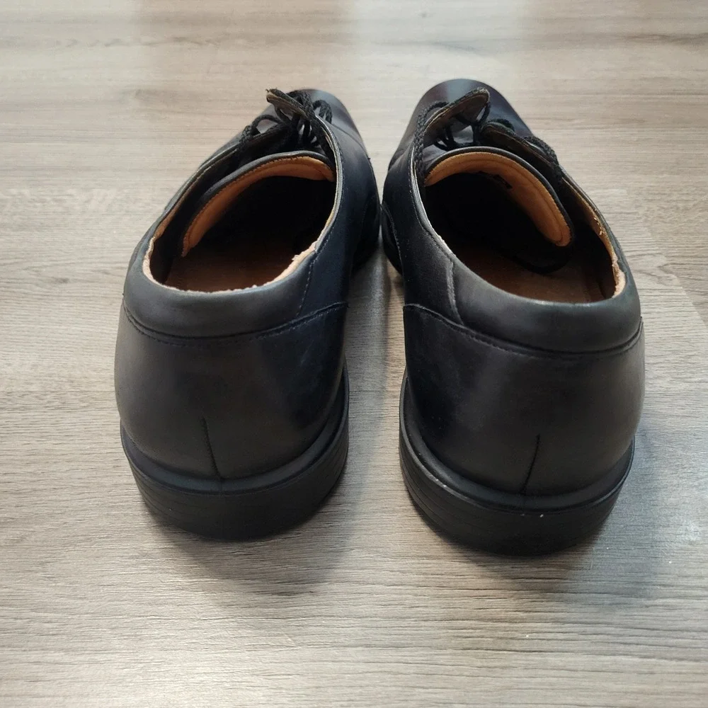 ECCO Mens Black Genuine Leather Cap Toe Derby Dress Shoes US Size 13 EU 47